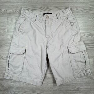 Liquid Venom Mens Cargo Shorts Herringbone‎ Cotton Khaki 30 Utility Pockets